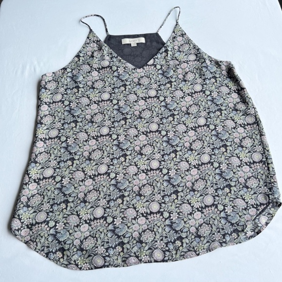 LOFT large spaghetti strap floral top - Picture 4 of 7